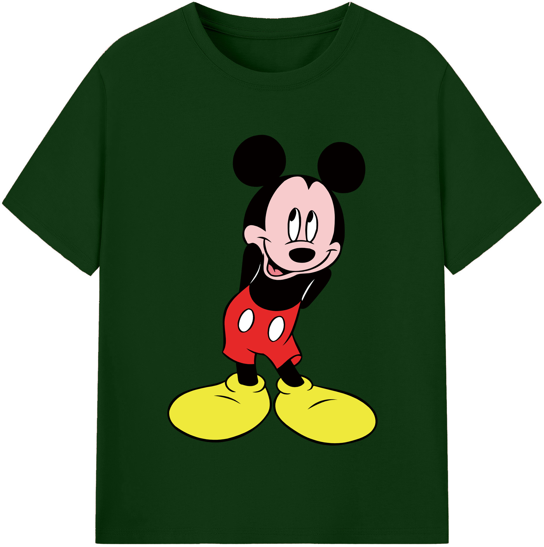 （画像用） ミッキーマウス Mickey Mouse 綿100％半袖Tシャツ（フロントプリント）